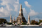 Bangkok Wat Arun - Temple  lit by the rising sun at down.